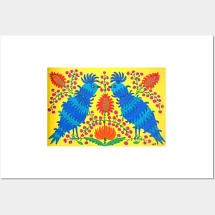 Maria Prymachenko Two Kites Art Print 1982 Ukrainian Folk Art Painter Naïve Art Primitivism Posters and Art